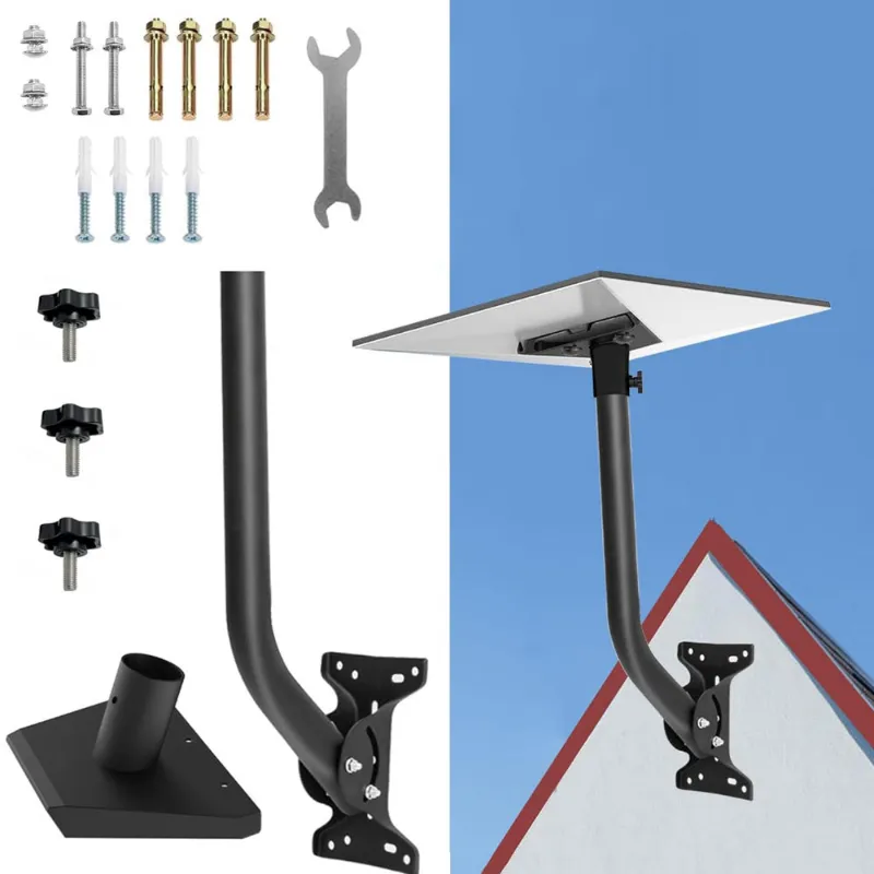 Tesstudio Adjustable Roof Wall Mount Kit for Starlink Gen 3 showing outdoor mounting hardware