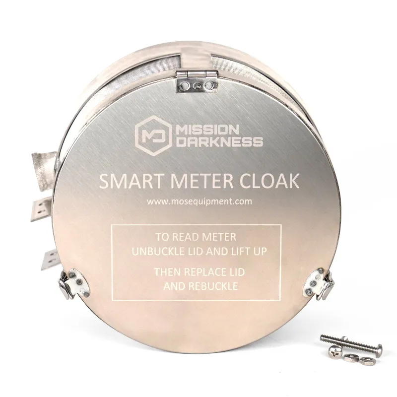 MOS Equipment Mission Darkness Smart Meter Cloak stainless steel mesh enclosure with hinged lid