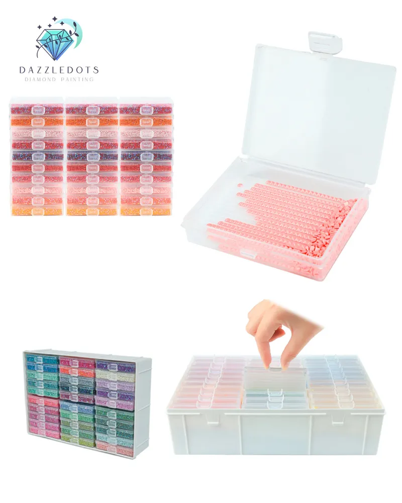 LETISTITCH Diamond Painting Tray Storage Box Kit portable organizer with multiple trays