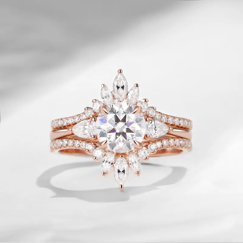 Starlandus 'Bette's Eyes' IGI Certified Lab Diamond Bridal Ring Set with Marquise Wing Enhancer