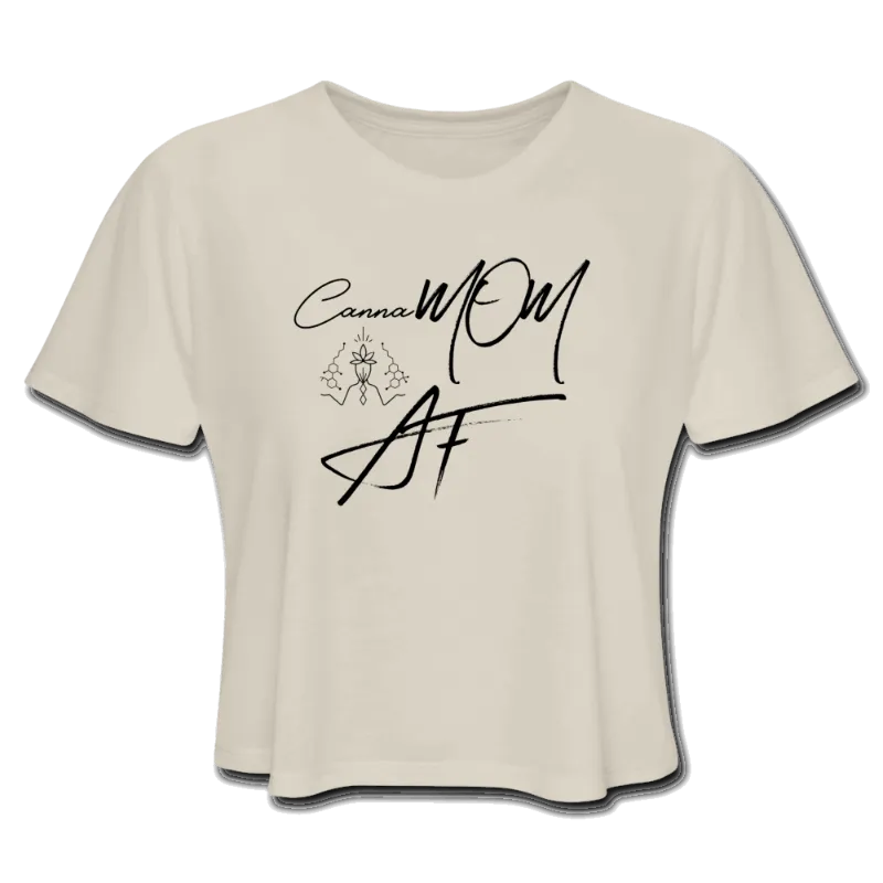Society's Plant CannaMom AF Women's Cropped T-Shirt in lightweight fabric with front graphic