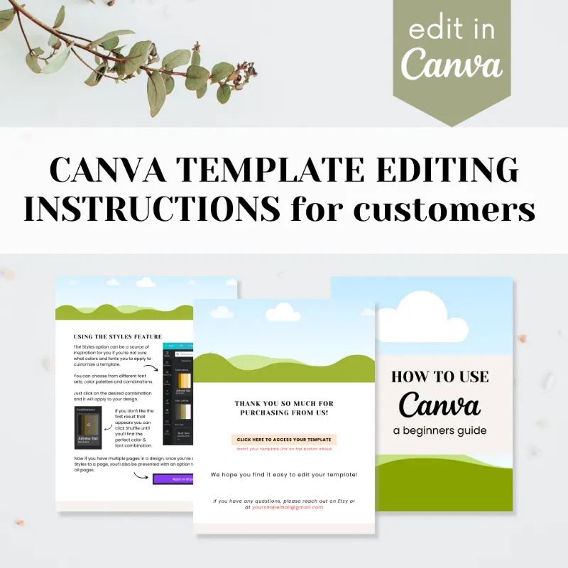 Purpose PLR Canva Template Editing Instructions showing 10-page PDF layout