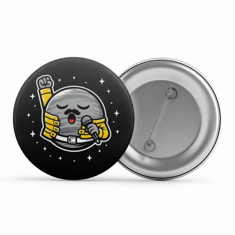 The Banyan Tee US Badge - Mercury Live pin button, 58mm glossy finish on white background