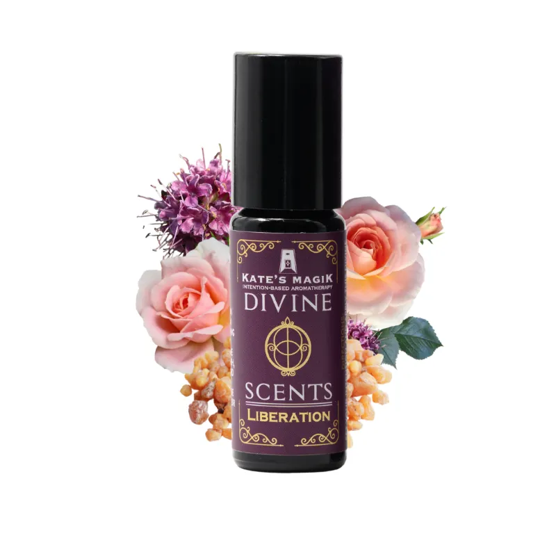 Kates Magik Divine Scent Liberation natural perfume roll-on for throat chakra expression