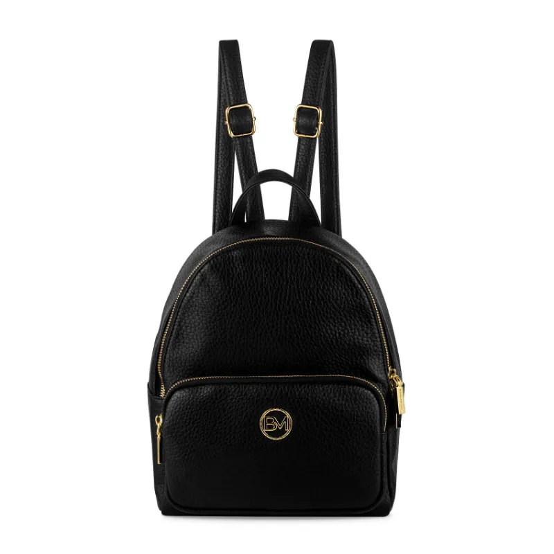 Bond & Mason The Diana Backpack in black showing compact backpack