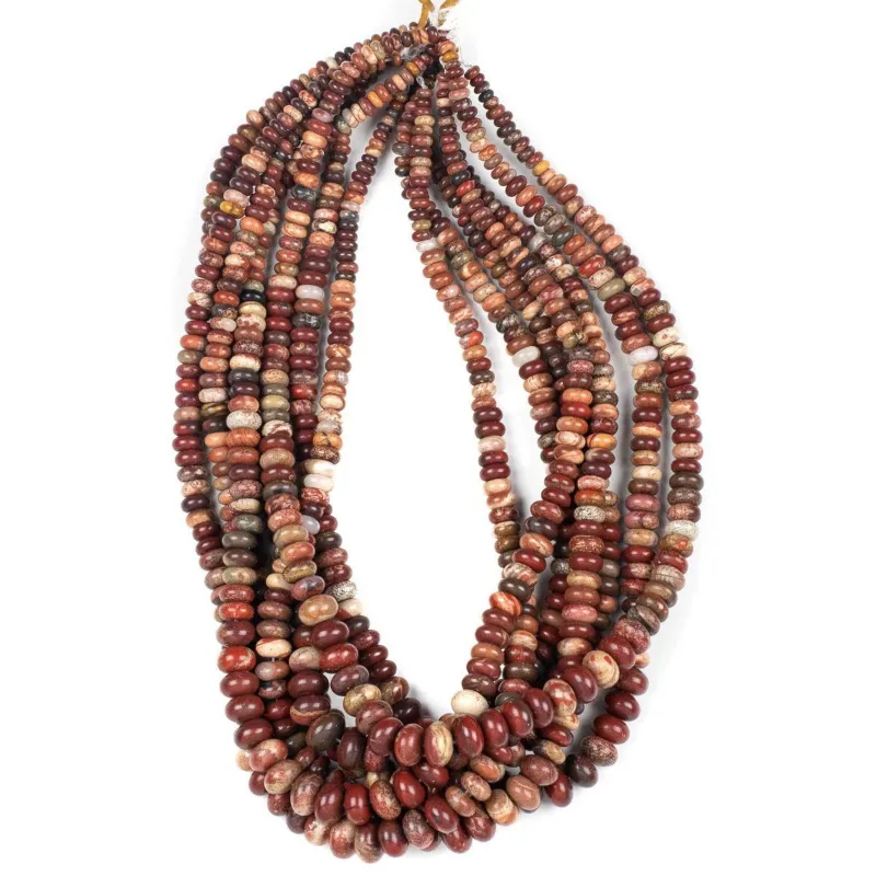 Cherry Tree Beads Apple Jasper 4-10mm Graduated Rondelle Beads on a 15.5 inch strand