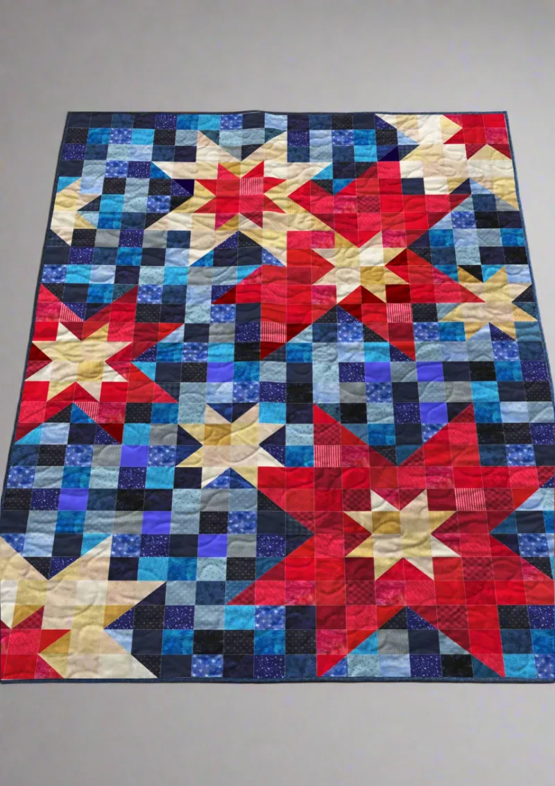 Boho Blanket Galaxy Glow Quilt Pattern cover showing layered texture quilt design