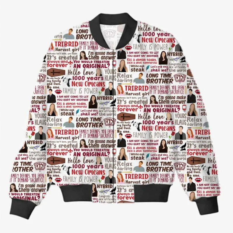 The Banyan Tee US AOP Bomber Jacket - Always & Forever, front view with all-over print design