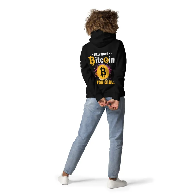 MyHackerTech *Silly Boys* BTC is for Girls unisex hoodie with back print in gray