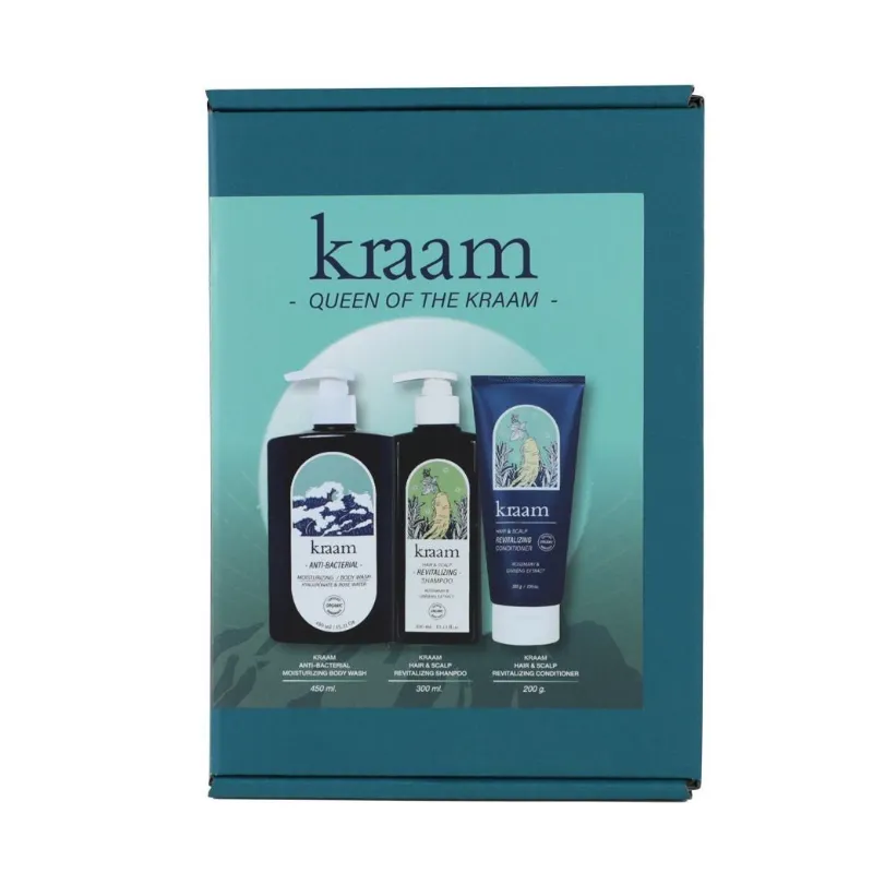 HoneySpree Queen of the KRAAM Luxurious Hair & Body Care Set with three bottles
