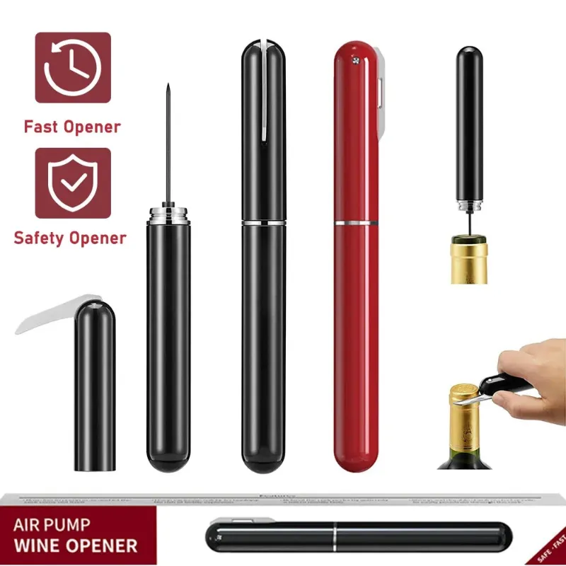 Kicklo 2-in-1 Air Pump Wine Bottle Cork Opener in compact tube shape with needle