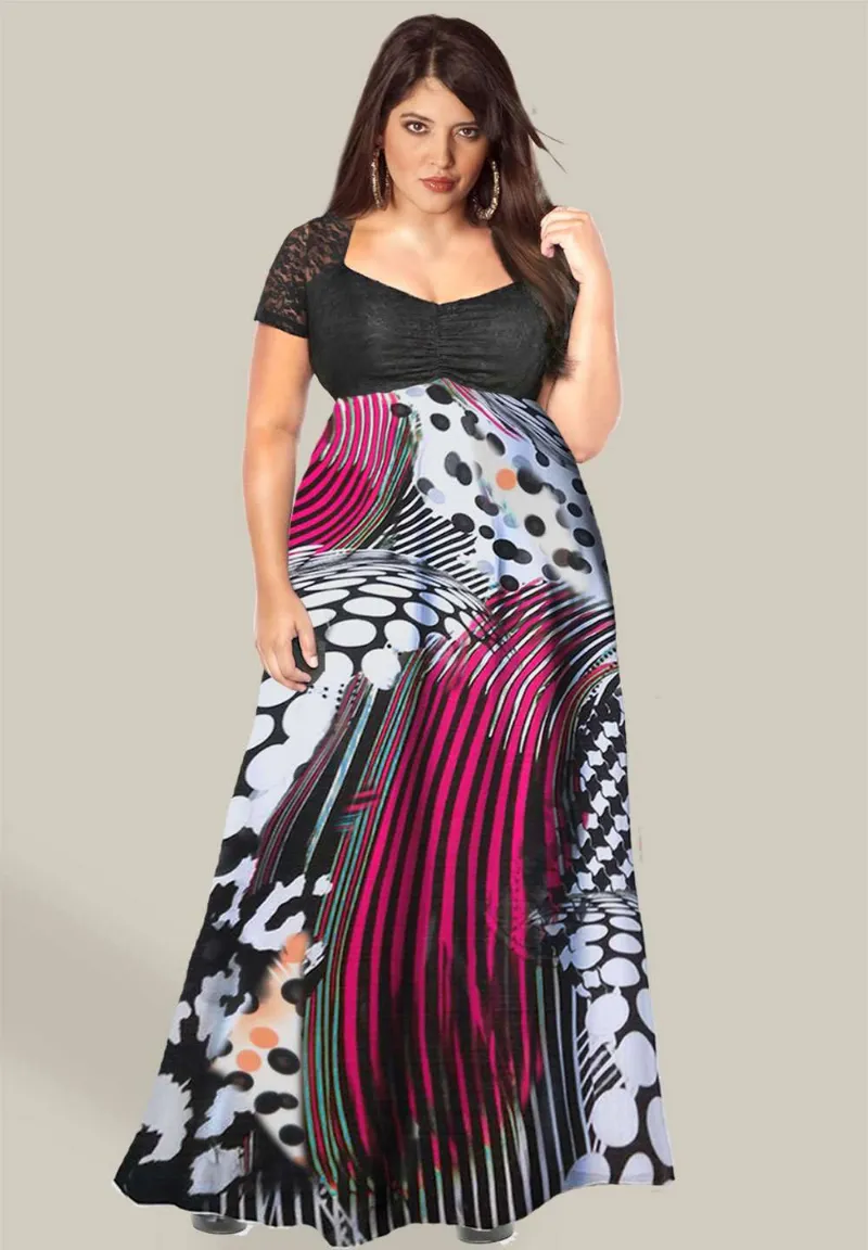 IGIGI Georgina Plus Size Dress (Made To Order) showing peaked empire waist and chiffon skirt