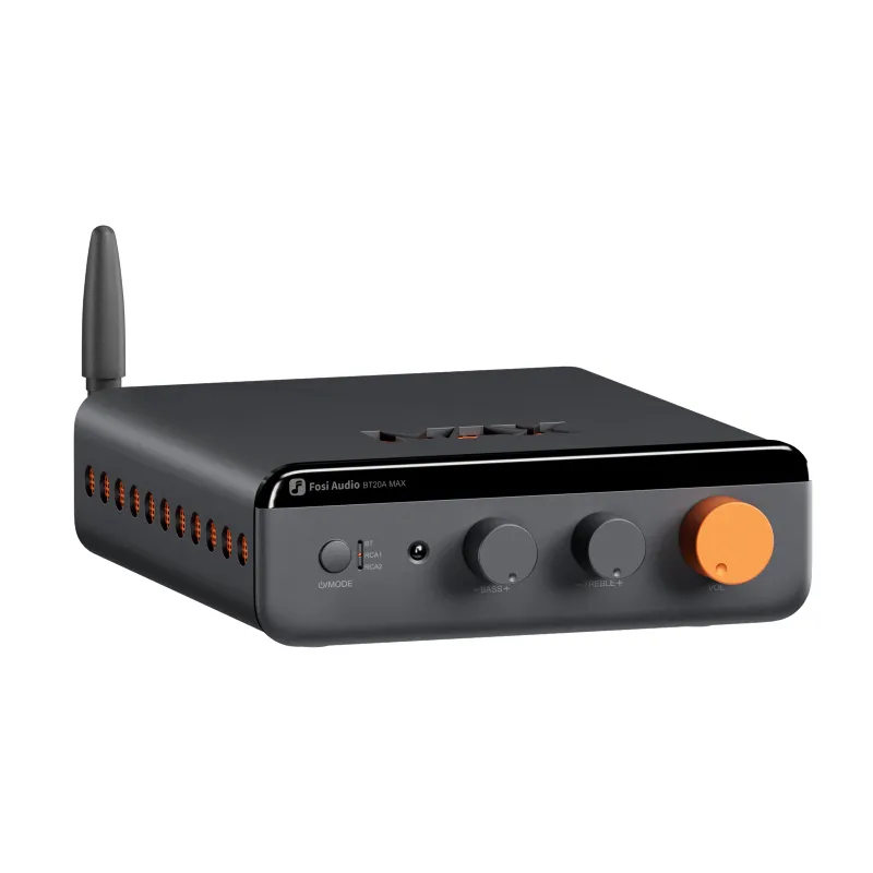 Fosi Audio BT20A MAX Bluetooth Stereo Power Amp with enhanced cooling system and remote control