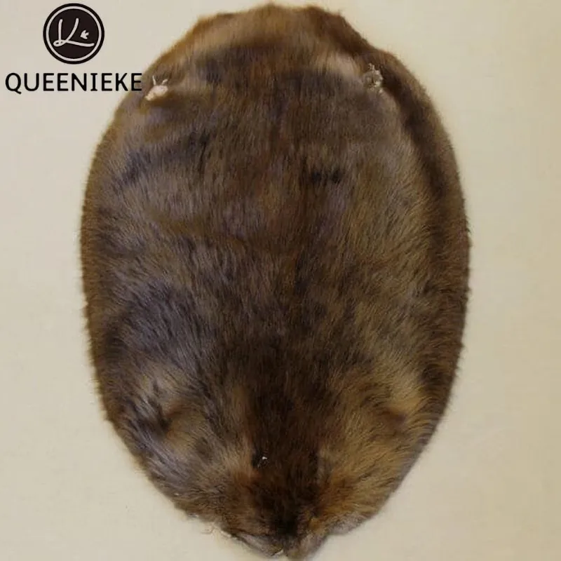 QUEENIEKE Beaver Pelt flat lay showing dense fur texture and leather back