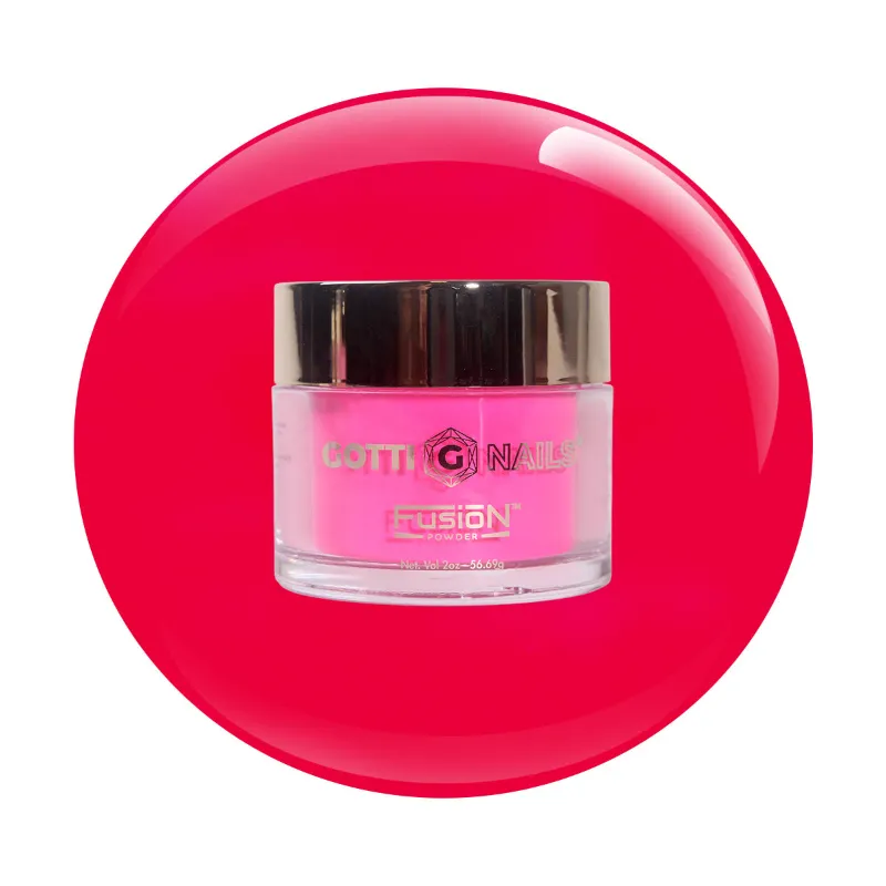 Gotti Nails #24F Fusion Powder Bright Fame bold neon pink dip powder jar