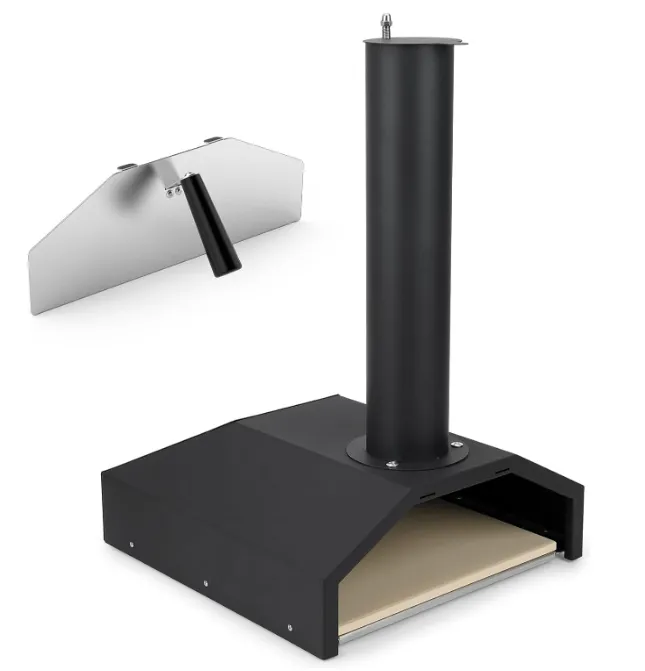 GrillPartsReplacement 14 Inch Pizza Oven Box with pizza stone for wood burning stove and grill top