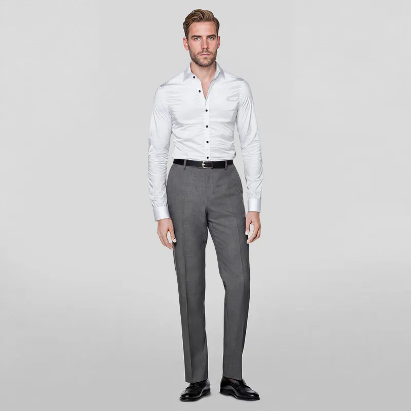 Cloudstyle casual fashion shiny long sleeve lapel shirt in white