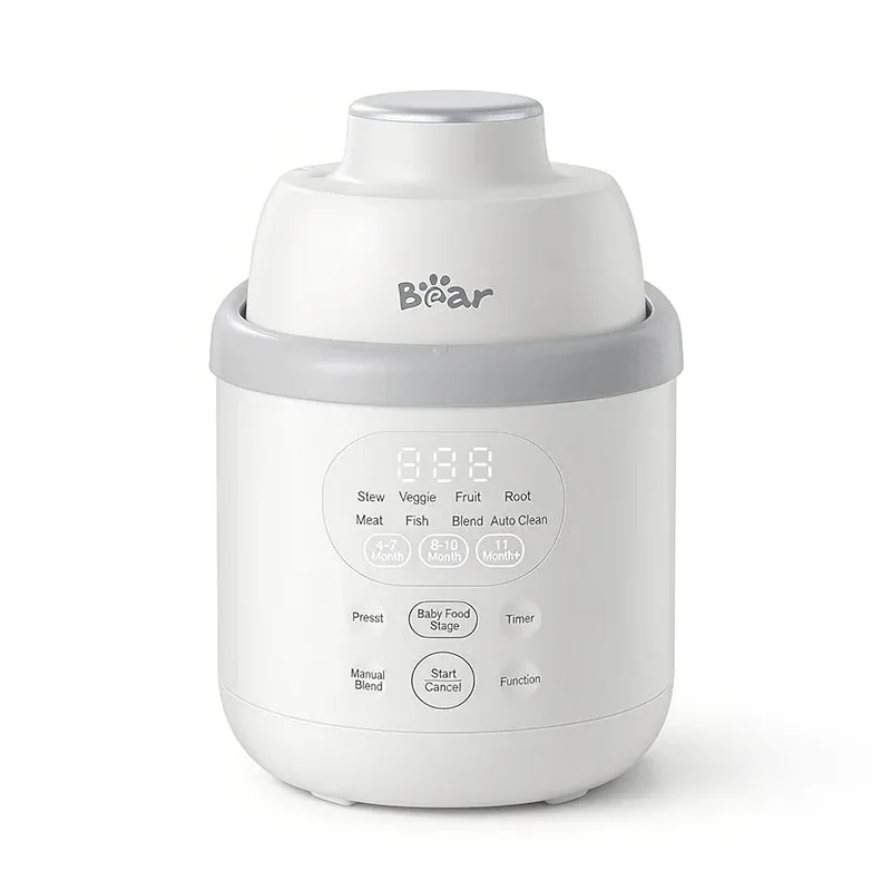 Bearforbaby Bear NutriEase stainless steel food maker with digital display and control buttons