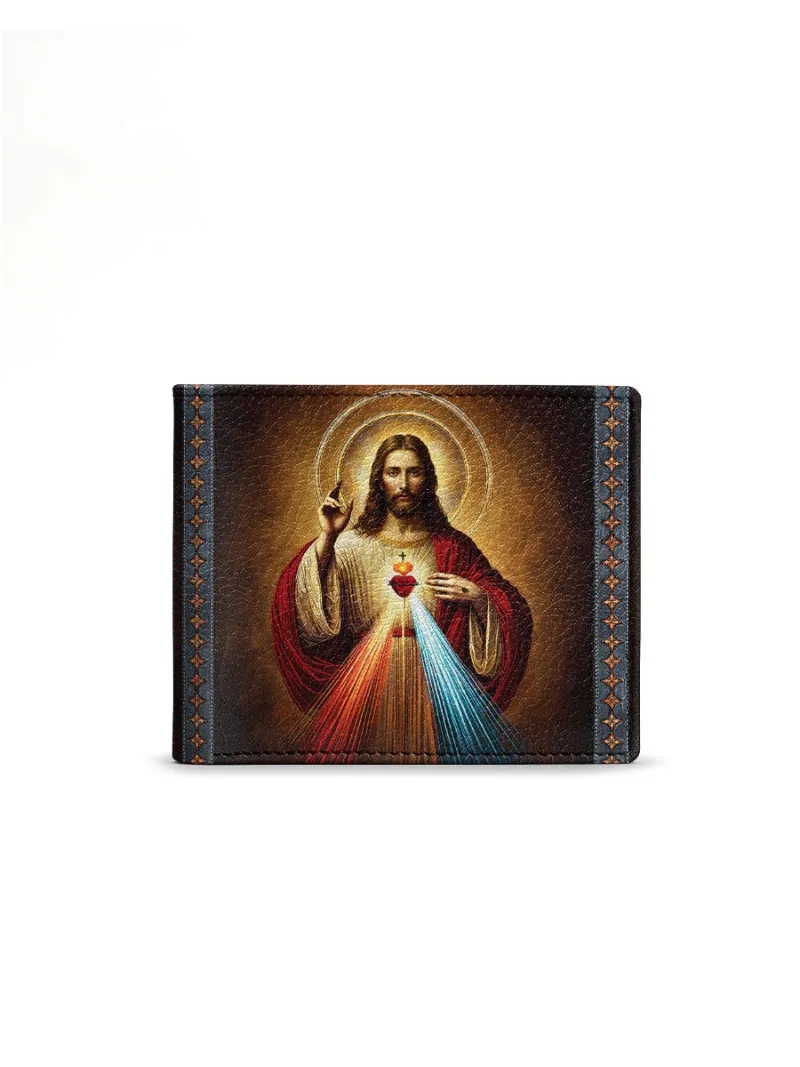 Catholight A Testament of Grace and Compassion Men's Wallet with faith-inspired artwork