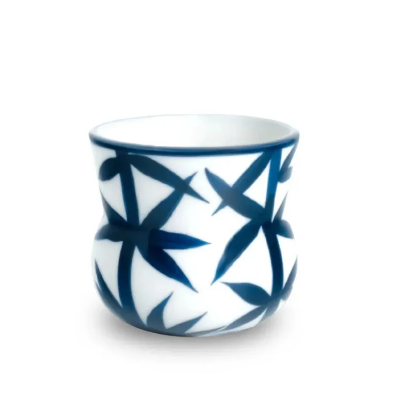 Nammi Bambus Espresso Oval Cup handcrafted dark blue porcelain