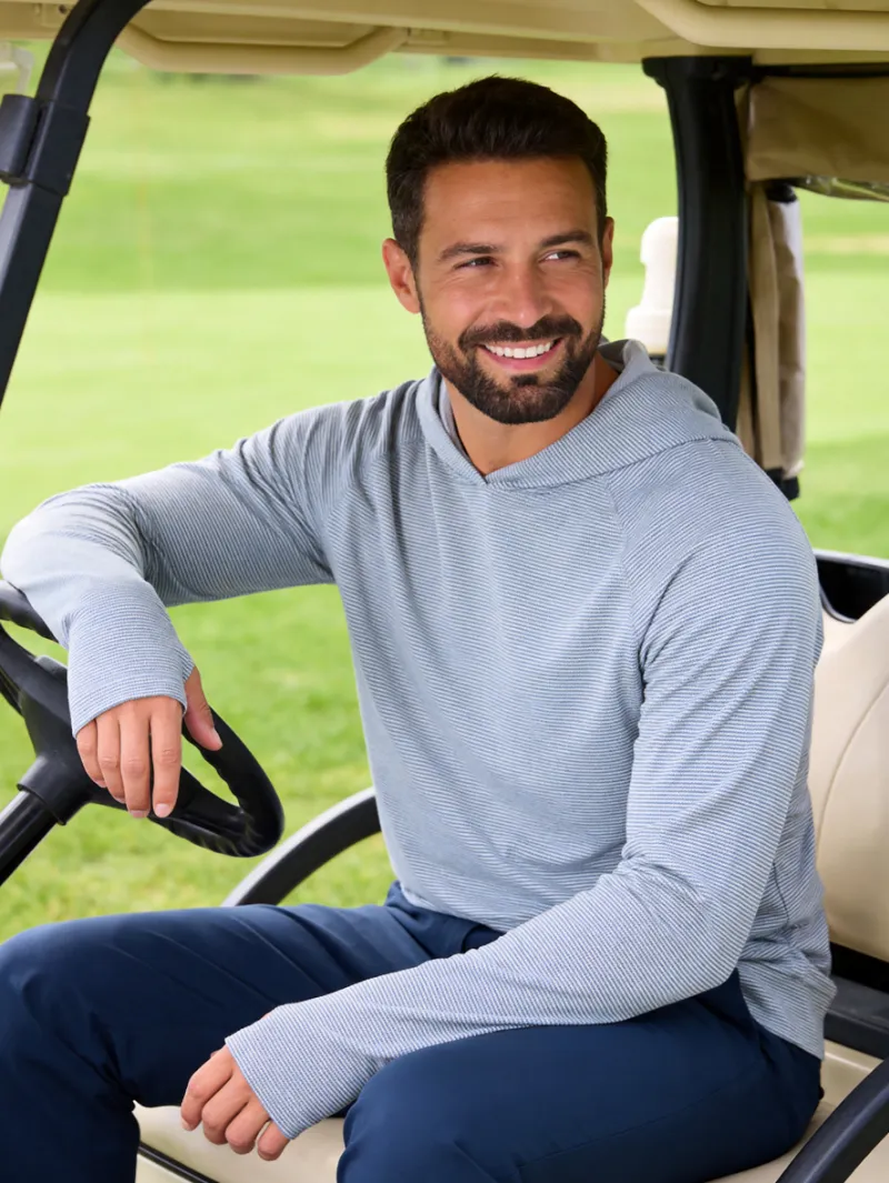 Maelreg Golf Ultra-light Soft Moisture Wicking Hoodies Pullover in striped design