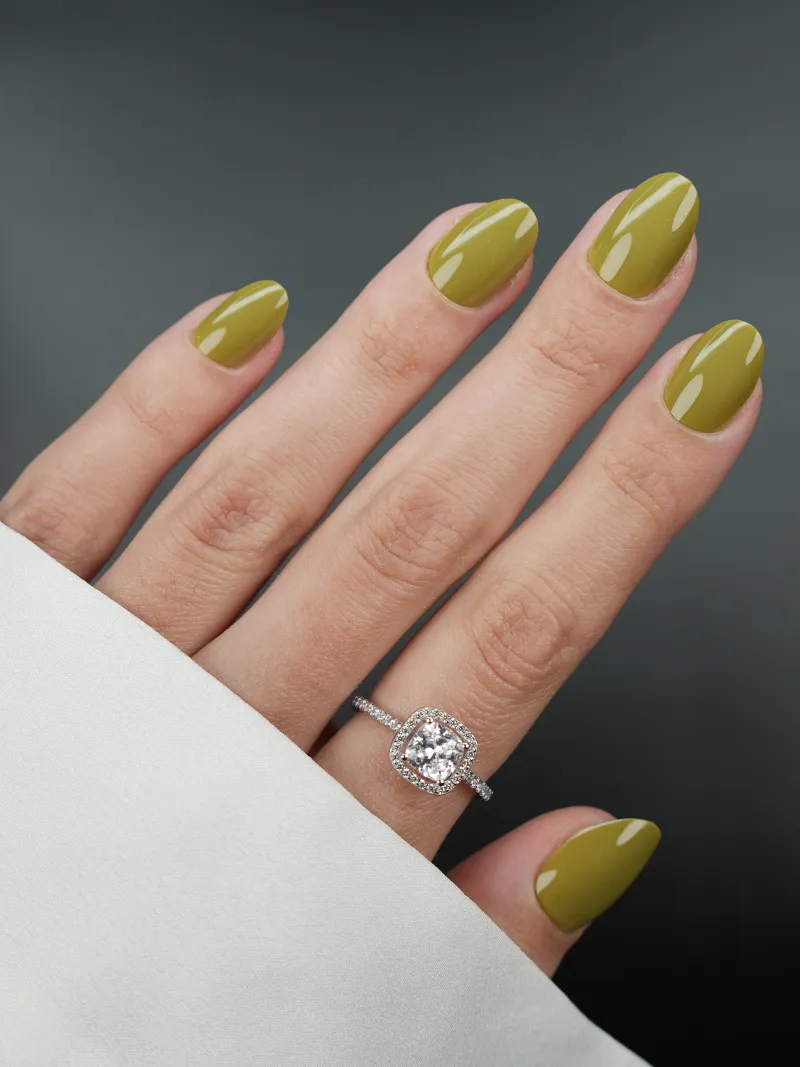 Roxy Nails Paris Martini 2.0 press on nails in olive green with glossy finish