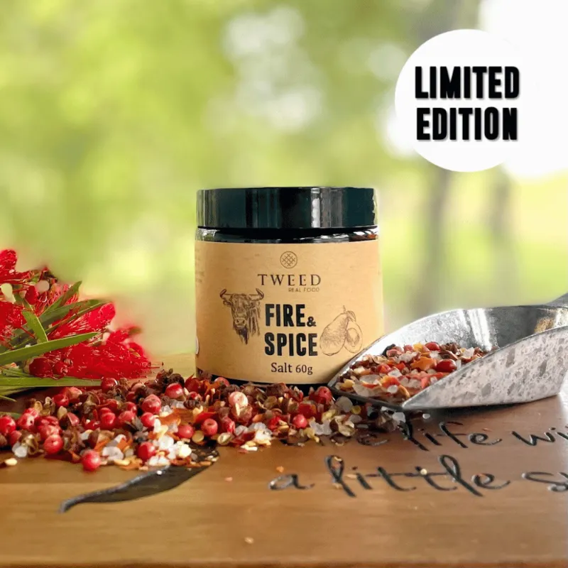 Tweed Real Food Fire and Spice Grinder Salt wholesale pack with chilli blend