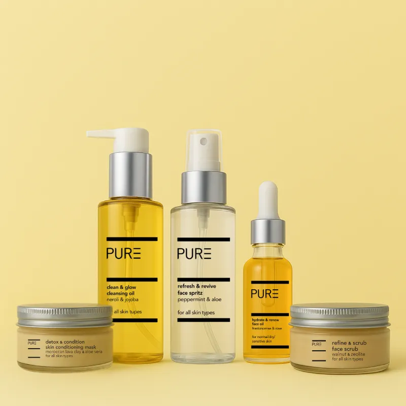 PURE Spa Skincare PURE Ultimate Skincare Ritual five-step facial set with oils and mask