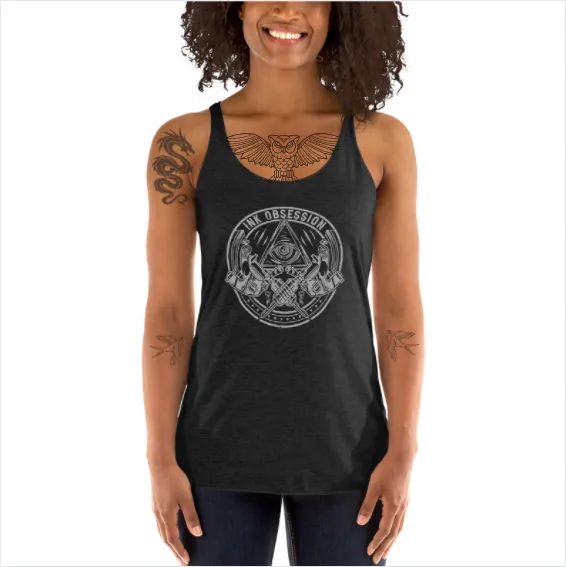 Painless Tattoo iO Racerback Tank lightweight form-fitting tank with raw edge seams