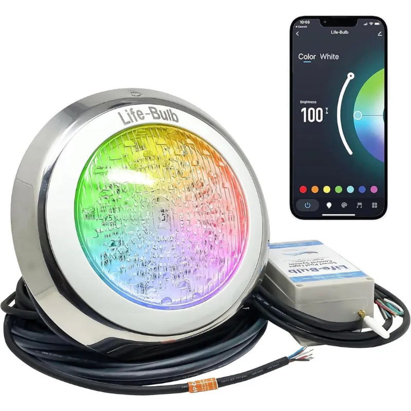 No More Green Technologies Life-Bulb Smart Wall-Mount Color LED Inground Pool Light System with smartphone app control