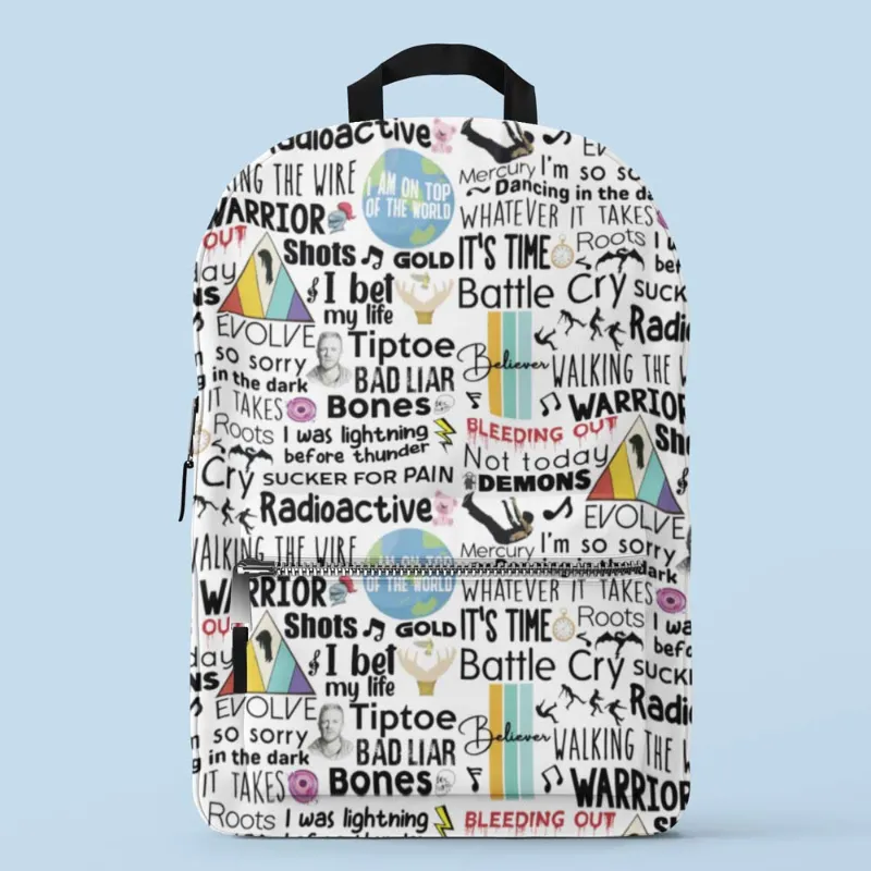 The Banyan Tee US All-Over Print Backpack - A Believer's Doodle, full front view
