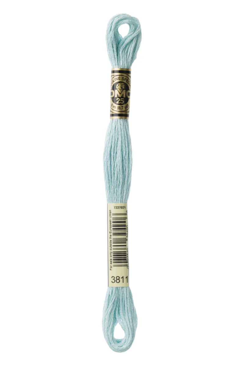 LETISTITCH DMC Mouliné Spécial 117MC-E_3811 embroidery thread skein in Blue Waterfall shade