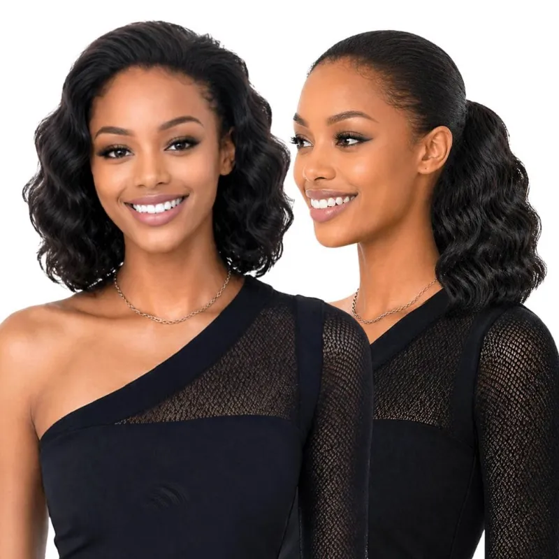 Hairsofly Shop Bobbi Boss Human Hair Full Cap MHFC005 Deep Wave 12 inch with conversion drawstring