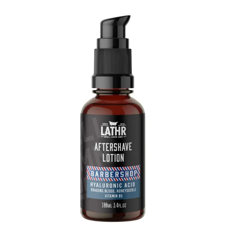 LATHR Aftershave Lotion bottle with hyaluronic acid formula for post-shave care
