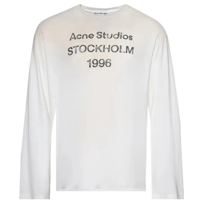 AfewVibe Acne Studios Logo Long Sleeve Tee Dusty White