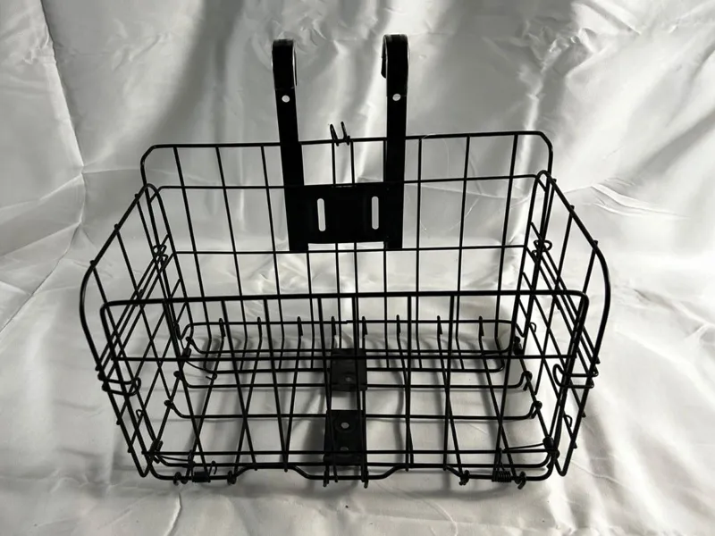 HiKeep Foldable Steel Wire Mesh Bike Basket for front handlebar or rear rack mounting