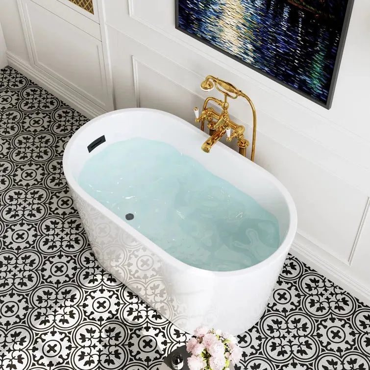 HOROW 47 inch freestanding acrylic soaking bathtub Model TU47-MB-NS