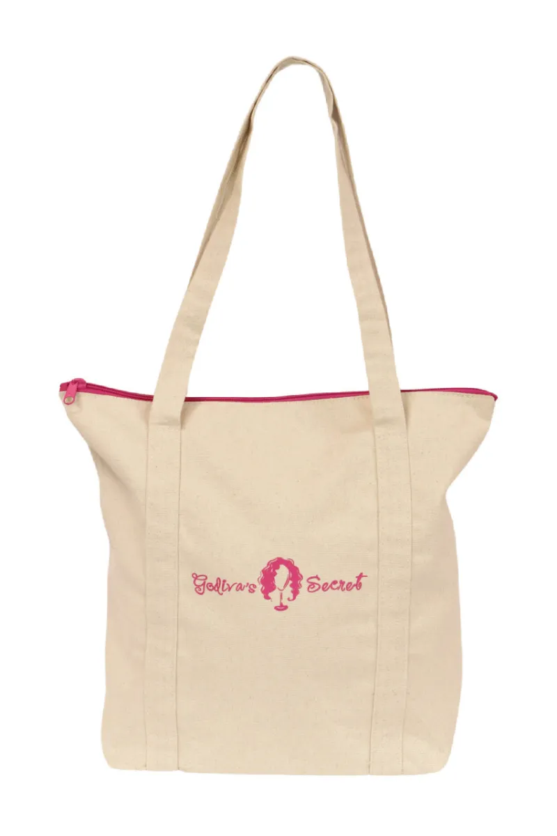 Godiva's Secret Wigs Keep It Together Tote in cotton canvas with zipper