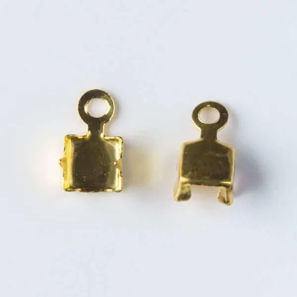 Cherry Tree Beads Gold Colored Cup Chain Ends, small 4.5x8mm findings for 3mm cup chain