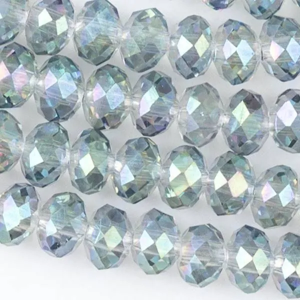Cherry Tree Beads Crystal 4x6mm Rainbow Waterfall Rondelle Beads on a 15.5 inch strand
