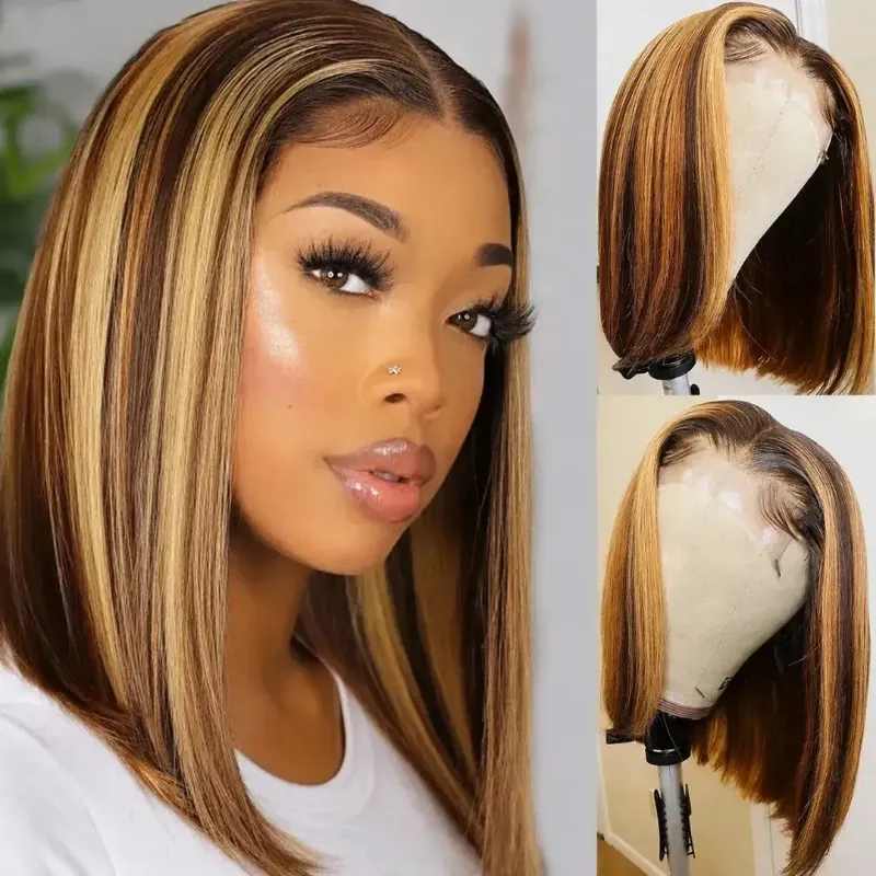 Hairsofly Shop Bubbles 613 Blonde Bob Human Hair HD Lace Front Wig, straight blonde bob