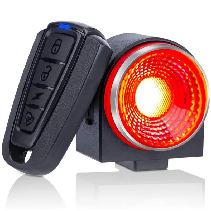 Wsdcam 2 in 1 Anti-Theft Bike Alarm with Smart Bike Tail Light showing compact black device