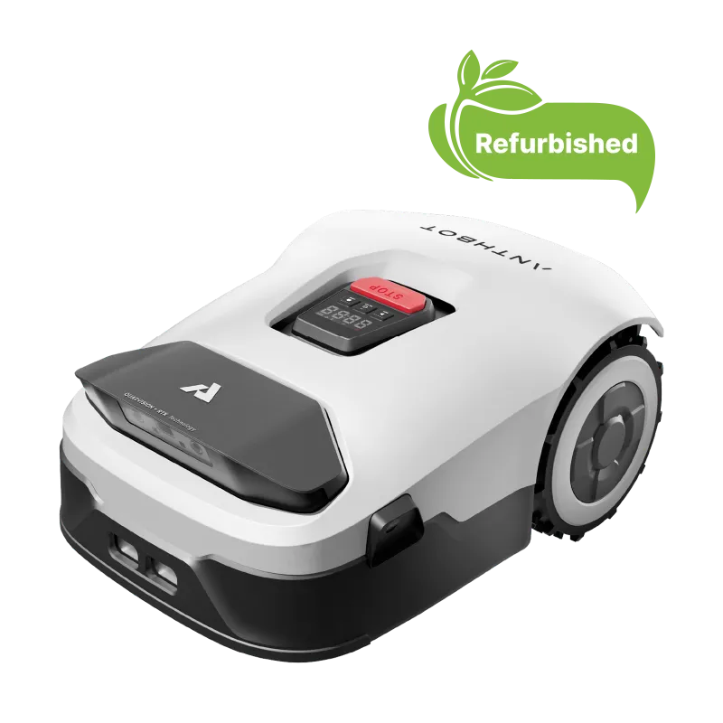 ANTHBOT Refurbished Genie robot mower on lawn