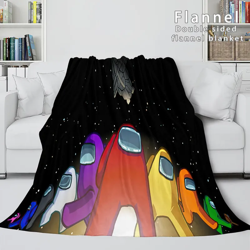 EBuycos Among Us Soft Flannel Blanket Fleece Throw with character design print