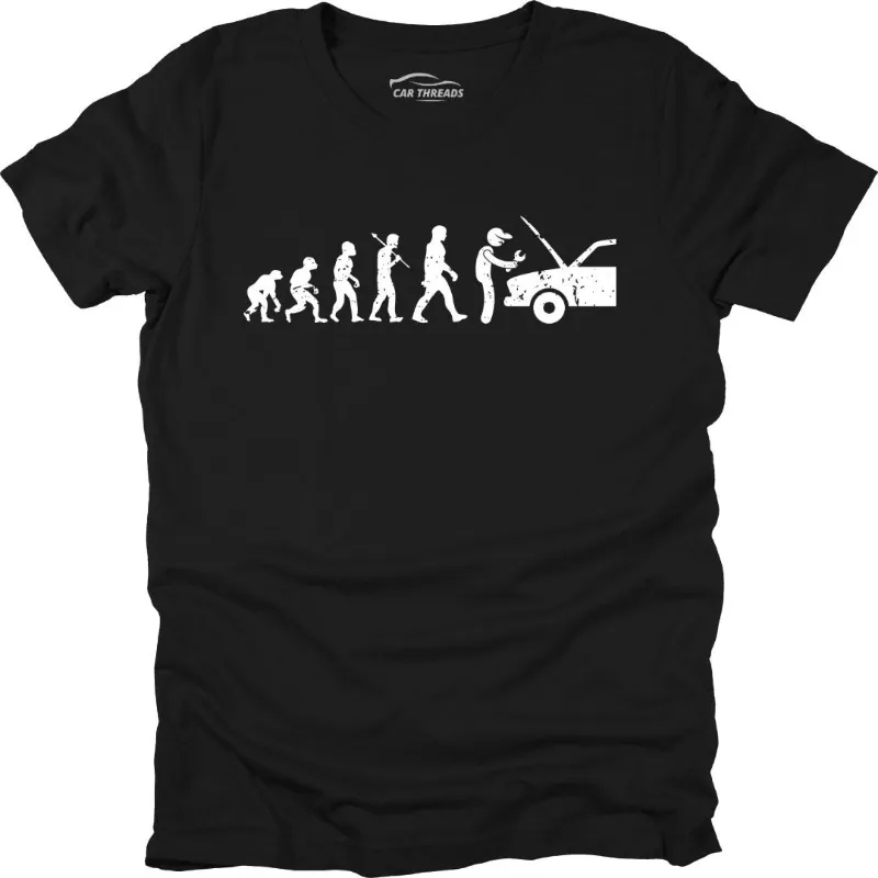 Car Threads Evolution T-Shirt showing the Evolution graphic on the front