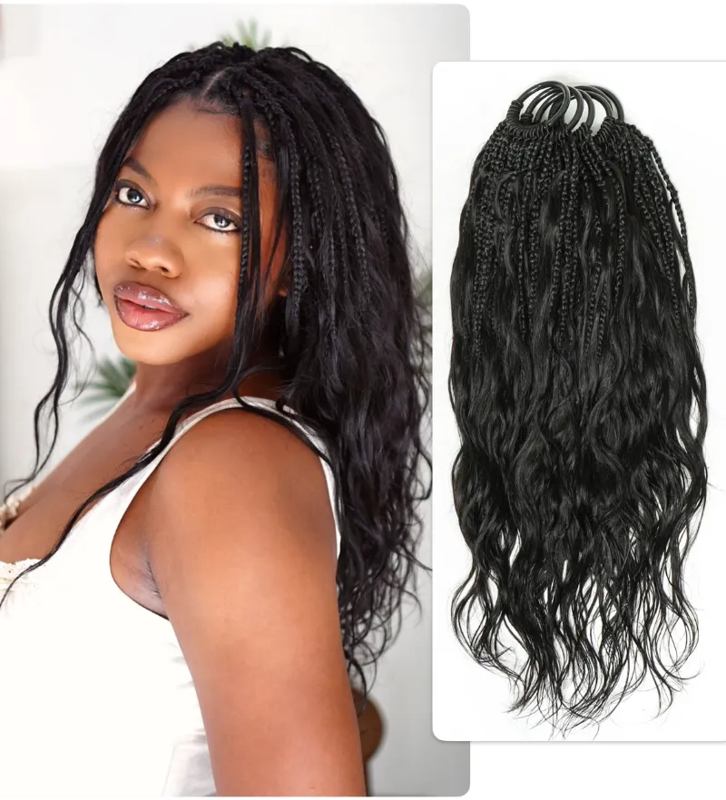 Jaliza Bora Bora Crochet Boho Braids in Human Hair Miracle Body Wave showing balayage color blend