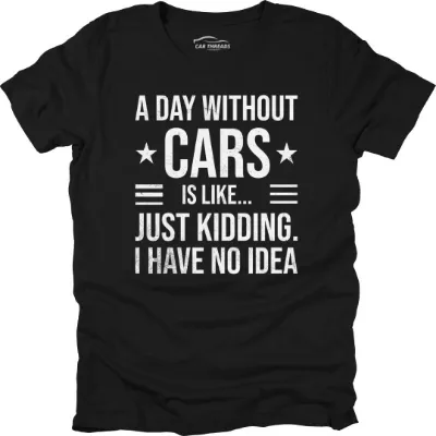 Car Threads A Day Without Cars t-shirt with minimalist environmental message