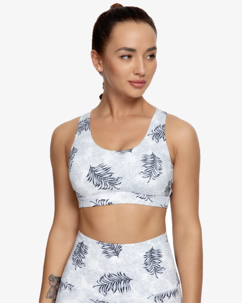 QUEENIEKE Support Cross Strappy Wirefree Pattern Sport Bra