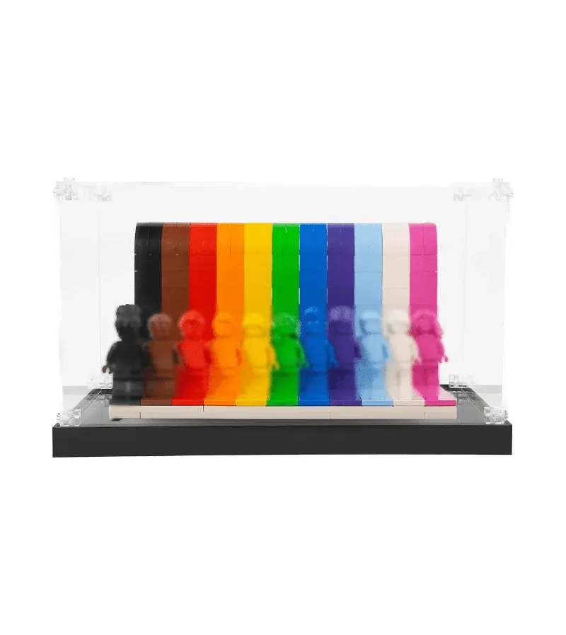 ICUANUTY display case for LEGO Everyone Is Awesome 40516, transparent acrylic box with flat-pack components