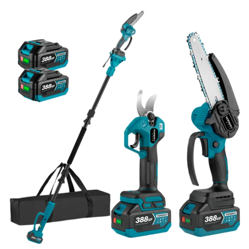 NewBeny cordless 6 inch chainsaw 25mm pruning shears 2 meter pole combo kit